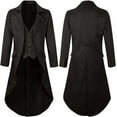 thumbnail image 2 of Fgnfyis Jackets for Men Gothic Tailcoat Stage Play Dress Mens Coats Black XL, 2 of 4