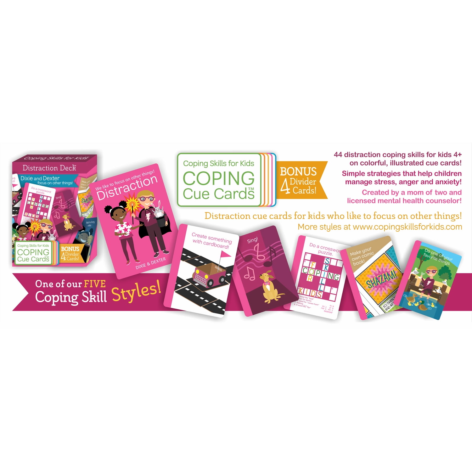 Coping Skills for Kids Coping Cue Cards Distraction Deck