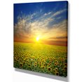 thumbnail image 2 of Beauty Sunset over Sunflowers Field - Floral Canvas Art Print, 2 of 3