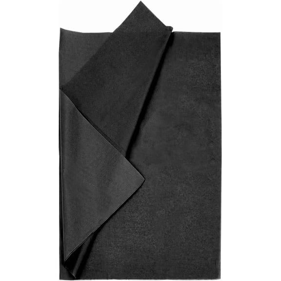 20 Sheets 26 x 19.7in Black Gift Tissue Paper Packaging Wrapping Paper Solid Color Rectangle Pack Bag Decoration Bulk Flower Packaging for Bouquet DIY Crafts Birthday Holiday Party