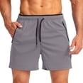 thumbnail image 2 of Mens Shorts Drawstring Relaxed Fit Athletic Gym Shorts Summer Beach Shorts with Zipper Pocket, 2 of 4