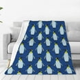 thumbnail image 1 of Fotbe Beautiful King Penguin Pattern Manta de Franela Acolchonada con Estampado, Súper Suave y Esponjosa, Extra Grande para Sofá, Cama, Uso Todo el Año-60"x50", 1 of 7