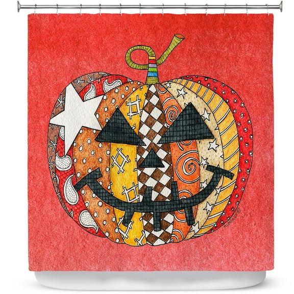 Shower Curtains 70" x 73" from DiaNoche Designs by Marley Ungaro - Pumpkin Watermelon