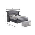 thumbnail image 4 of 86" X 87" X 66" Gray Velvet Queen Bed, 4 of 4