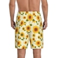thumbnail image 4 of Lsque European-style Pattern Sunflower Mens Sleep Pajama Shorts,Short Pajama Pants, Cotton Ultra-Soft Knit-Medium, 4 of 9