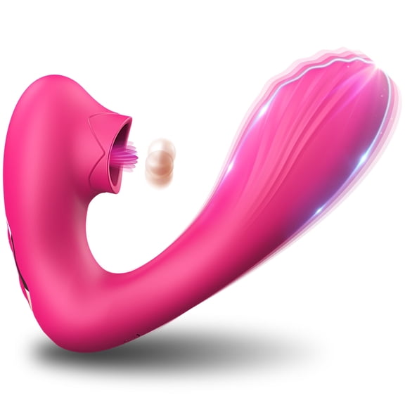 Adorime Vibrating Clitoris Stimulator for Women, with 5 Licking & Vibrating Modes, Pink
