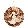 thumbnail image 2 of CSEONE Christmas Tree Decorations, Vintage Plastic Paper-Cut Hanging Decor for Holiday Wreath Mantel, Brown White Classic Pairs European Style Festive Home Decor, Beige, 2 of 8