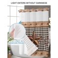 thumbnail image 6 of No Hook Shower Curtain with Snap-in Liner, Vintage Texas Star Brown Waterproof Fabric Bathroom Curtains, Black Plaid Berry Farmhouse Bath Curtains & Mesh Top Window Stall 48"x72", 6 of 9