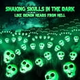 thumbnail image 3 of Fuebueo Halloween Decorations Solar Lights Outdoor Waterproof Solar Skulls Lights, Pathway Lights, Halloween Decorations Outdoor, Green Skull Rose Lights for Garden, 3 of 7