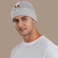 thumbnail image 5 of XIAOCHA Thick Fall‑Winter Beanie for Women，Puppy‑Embroidered Outdoor Skullcap,Light Gray, 5 of 6