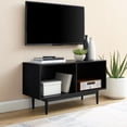 thumbnail image 3 of Crosley Furniture Liam 40"Mid-Century Wood Storage Console Cabinet in Black, 3 of 3