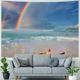 thumbnail image 4 of Orinice Starfish Rainbow Beach Tapestry Wall Hanging Unique Style Graphic Tapestries Home Wall Decor Art for Living Room Bedroom Apartment Farmhouse Dorm 60x50inch, 4 of 6