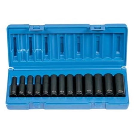 3/8'' Drive 13 Pieces 12 Point Deep Metric Set