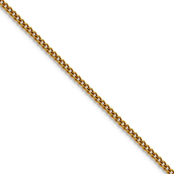 Stainless Steel Polished Yellow Ip Plated 1.5mm Curb Chain Necklace 20 Inch Chain Necklace for Women and Men