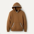 thumbnail image 3 of Men's Cotton Hoodie with Pocket Loose Casual Pullover Hooded Sweatshirt Colorblock Fashion Winter Fall Tops (XL, Brown), 3 of 4