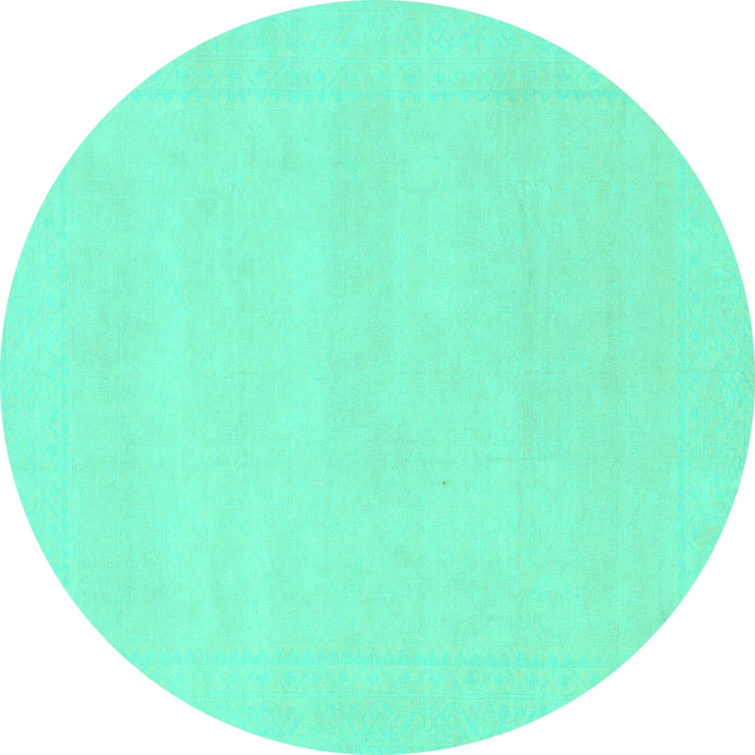 Ahgly Company Machine Washable Indoor Round Solid Turquoise Blue Modern ...