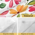 thumbnail image 4 of Spring Floral No Hooks Shower Curtain with Snap-in Liner Watercolor Pink Orange Flower Green Leaf Farmhouse Shower Curtains for Bathroom, Waterproof, Easy Install, Washable 72"x84", 4 of 9
