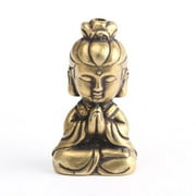 Pendant Statue Chinese Old Antique Collectible Brass Girl Buddha Fengshui Gifts