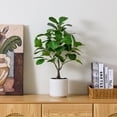 thumbnail image 6 of DR.Planzen Artificial Fiddle Leaf Fig Tree, 25.6 Inch Tall Lifelike Fake Plant in White Pot, Realistic Indoor Ficus Lyrata for Home Office Living Room Decor, 6 of 8