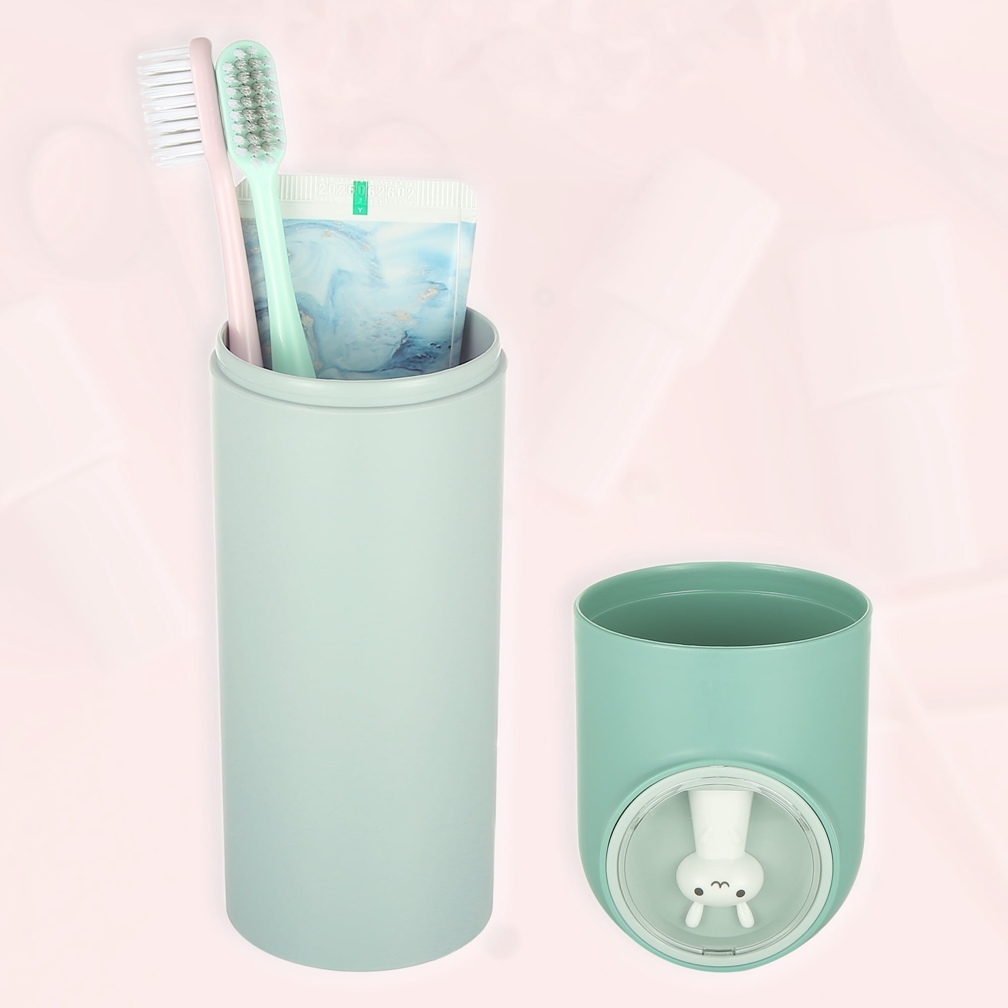 Unique Bargains Lightweight Plastic Toothbrush Travel Case for Business and Travel Green