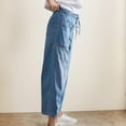 thumbnail image 5 of Jxximdong Jeans for Women Barrel Jeans Women Elastic Wide Leg Baggy Jeans For Woman Low Jeans Denim Pants With Drawstring Blue M Denim Pants, 5 of 9