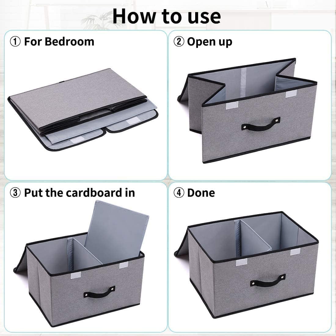 Closest Organization Storage Foldable Storage Boxes for Clothes Yarn Storage Fabric Lid with Seasonal Organizer Clothing Box Fabric Collapsible