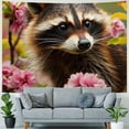 thumbnail image 4 of Orinice Raccoon Flowers Field Tapestry Wall Hanging Unique Style Graphic Tapestries Home Decor Art Living Room Bedroom Apartment Farmhouse Dorm 60x50inch, 4 of 6