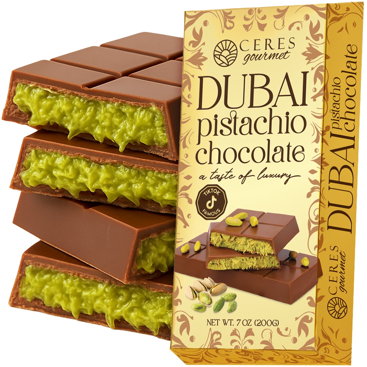 【日本未発売】Dubai Chocolate 大容量(26個装) Ceres Gourmet Dessert Dubai Chocolate Pistachio Kunafa Bar 7oz
