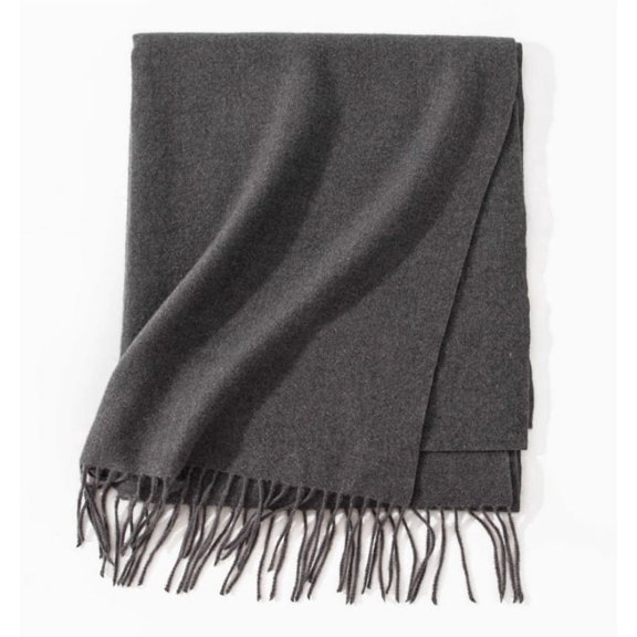 suxuMhao Tassel Scarf, 1 Pack Dark Gray Knit Scarf - 78.74×26.77IN Warm Winter Scarf, Long Solid Color Simple Scarf, Soft Warm Shawl Scarf for Cold Weather, Fashion Tassel Scarfs for Daily Wear