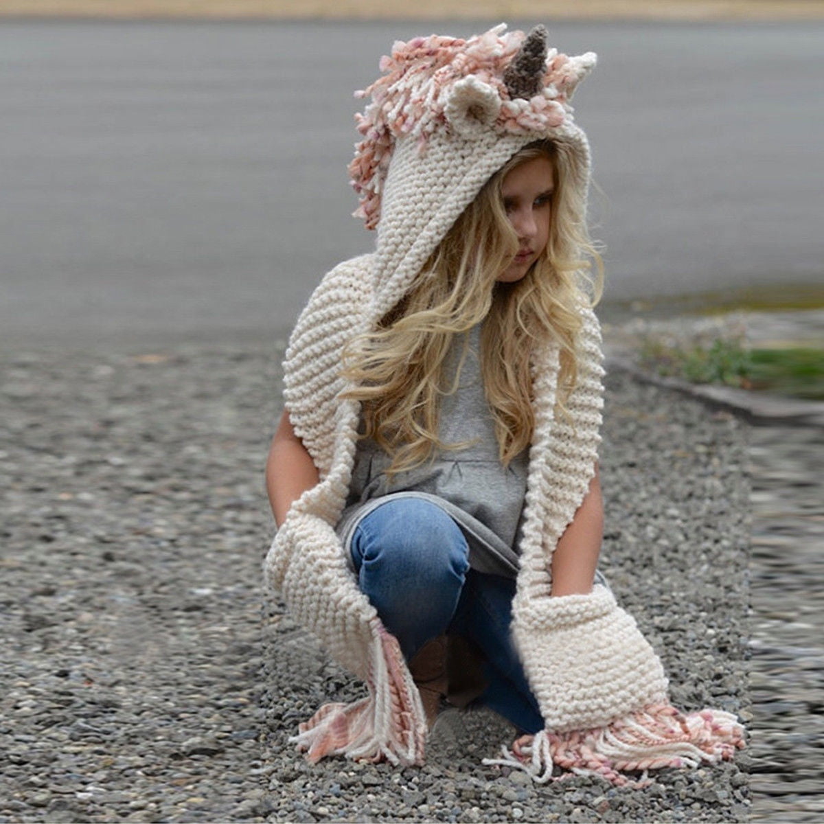 Unicorn hooded scarf top crochet pattern free