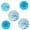 Blue, variant on Wrapables 12" & 8" Set of 5 Tissue Pom Poms Party Decorations for Weddings, Birthday Parties Baby Showers and Nursery Décor, Silver & Polka Dots