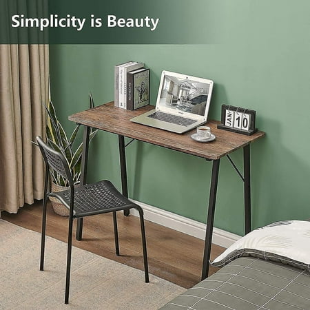 Computer Desk 40 Inch Kids Writing For Small Spaces Students Study Table Home Office Wood Work Corner Bedroom Modern Portable Laptop School Pc Gaming Walnut Brown Computer Desk 40 Inch Kids Writing, Small L Shaped Desk 40 Inch