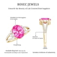 thumbnail image 5 of Rosec Jewels Lab Grown Pink Sapphire Oval Engagement Ring - 4 Carat - AAAA Grade - Sapphire Diamond Ring with Split Shank, 18K Yellow Gold, US 3.00, 5 of 8