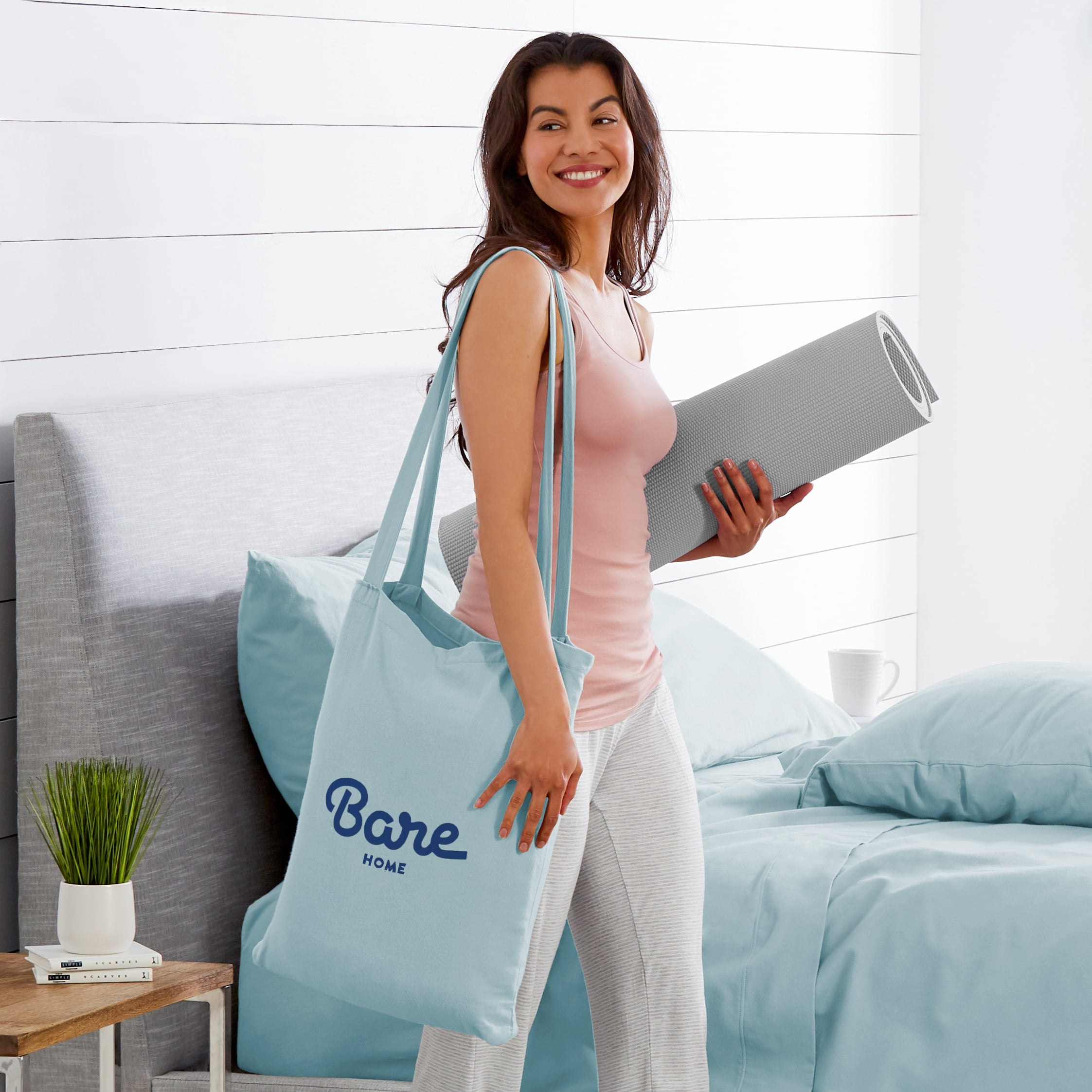 Bare Home 100% Cotton Flannel Deep Pocket 5-Piece Sheet Set with 2 Bonus Pillowcases (Split King, Light Blue)