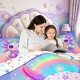 thumbnail image 4 of Manfei Watercolor Axolotl Full Size Comforter Sets,Colorful Salamander Bedding Comforter Set,Colorful Stars Reversible,3pcs,1 Comforter and 2 Pillowcases, 4 of 7