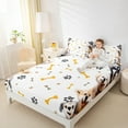 thumbnail image 4 of jejeloiu Puppy Dogs Paws Bed Sheets,Kawaii Dog Animals King Sheets,White Brown Yellow Sheet Set For Boys Kids,Breathable Home Decor,4-Piece, 4 of 7