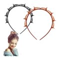 thumbnail image 1 of Diadema de Malla onlyliua Roja con Flequillo de Doble Capa Tejida Ahuecada y Multicapa, 1 of 3