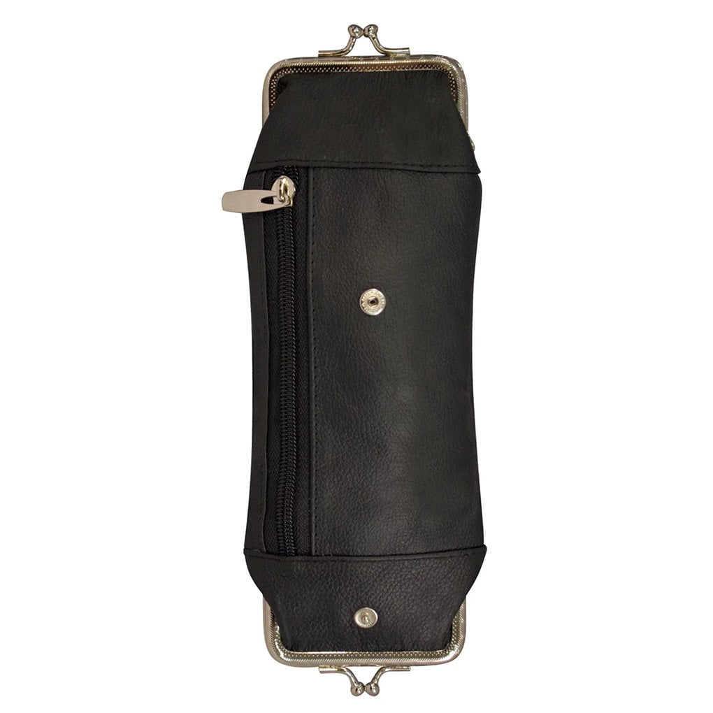 Cigarette Case Holder w Lighter Women Leather Cigarettes 100s Pack Purse Pouch Coin Ciggerate Wallet Framed Cases 9  4  2.5" 5.5  4  2.5", Black Kiss Lock Stash & Coin Purse