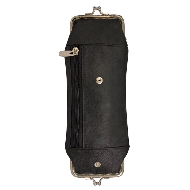 Cigarette Case Holder w Lighter Women Leather Cigarettes 100s Pack Purse Pouch Coin Ciggerate Wallet Framed Cases 9 4 2.5 inch 5.5 4 2.5 inch, Black