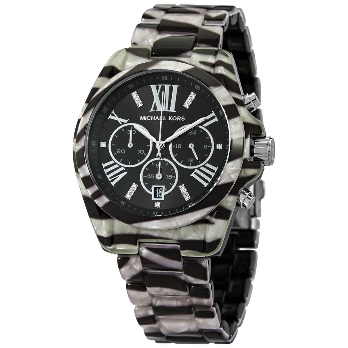 Michael Kors Bradshaw Cheetah Chronograph Quartz Ladies Watch Mk6888, Women's, Black