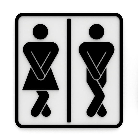 Clever Contraption Funny Sign | Funny Bathroom Sign - Black & White