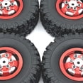 thumbnail image 4 of ZheElen RCGOFOLLOW Durable Wheel Rims Tyre For 1/12 MN D91 Crawler RC Car Accessories Red, 4 of 6