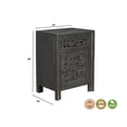 thumbnail image 6 of Taran Designs Fillian 1-drawer 1-door Carved Solid Wood Nightstand in Black, 6 of 6