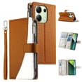 thumbnail image 4 of Funda cartera GANGXUN para Xiaomi Redmi Note 13 4G , cuero PU con tarjetero, cremallera, correa de mano, soporte y protección 1244°, 4 of 6