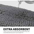 thumbnail image 3 of Easy-Going Luxury Chenille Striped Pattern Bath Mat, 18x25 in, Soft Plush Bath Rug, Absorbent Bathroom Rug, Non Slip Perfect Carpet Rugs for Shower, Bedroom, Front Door, Entryway (Gray), 3 of 7
