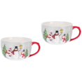 thumbnail image 3 of JUNWELL 2pcs Ceramic Cereal Cup Christmas Mug Christmas Breakfast Cup Christmas Gift Mug Soup Cup, 3 of 6