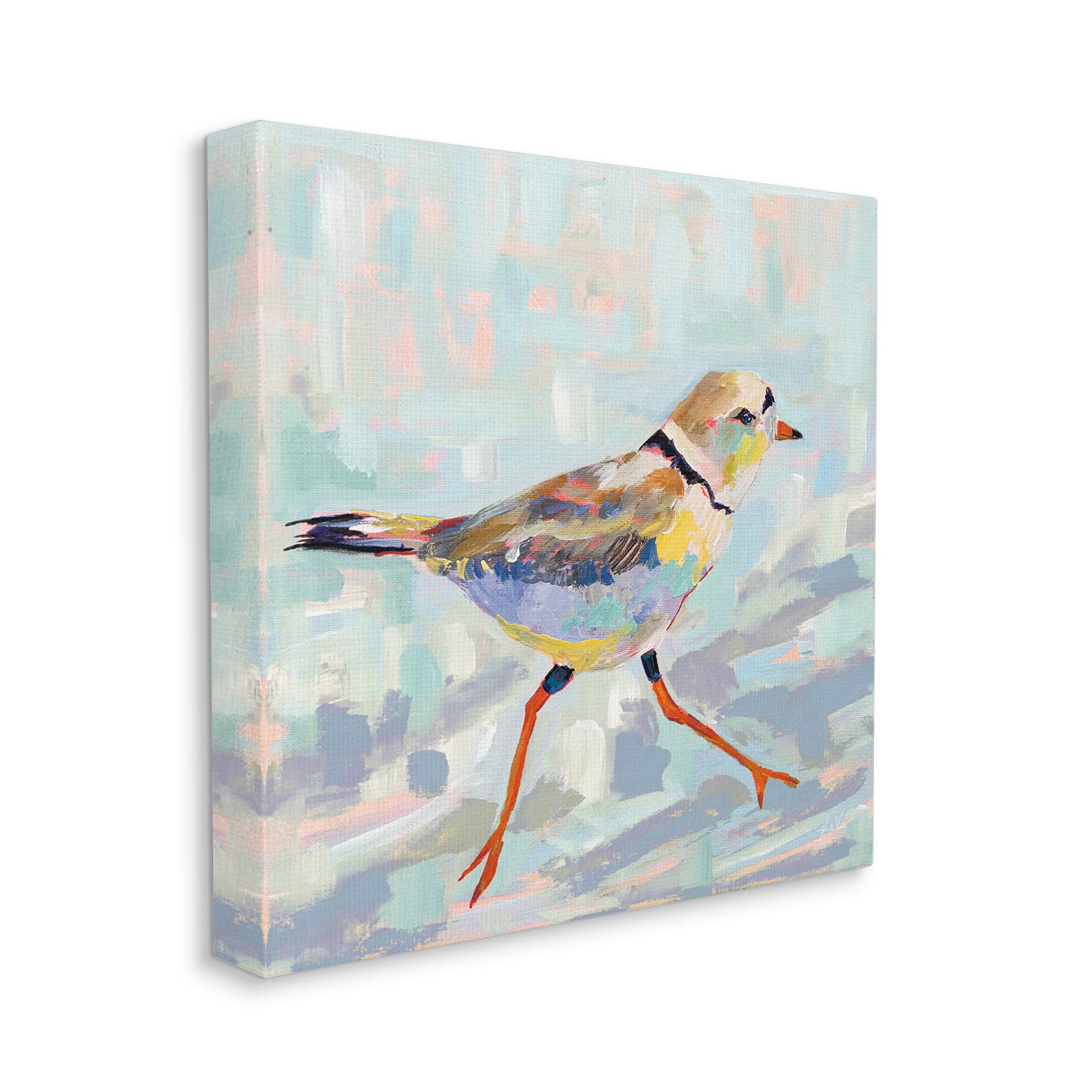 Stupell Industries Coastal Plover Abstract Bird Painting Gallery Wrapped Canvas Print Wall Art, Design by Jeanette Vertentes