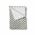 thumbnail image 2 of Chevron Soft Flannel Fleece Throw Blanket, Grey and White Zig Zag Lines Striped Pattern Modern Design Print, Cozy Plush for Indoor and Outdoor Use, 70" x 90", Warm Taupe White, by Ambesonne, 2 of 6