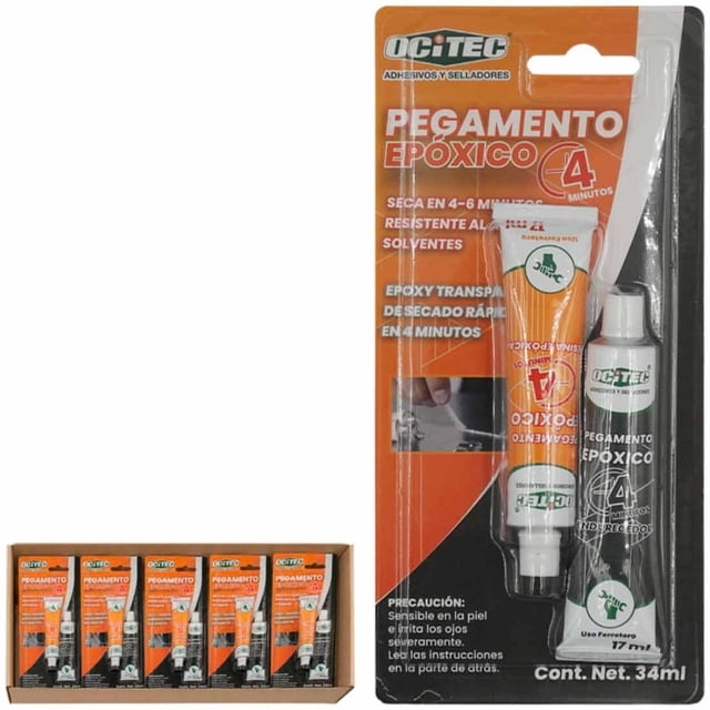 6 Pzs Adhesivo Epoxico Secado Rapido 34 ML OCI