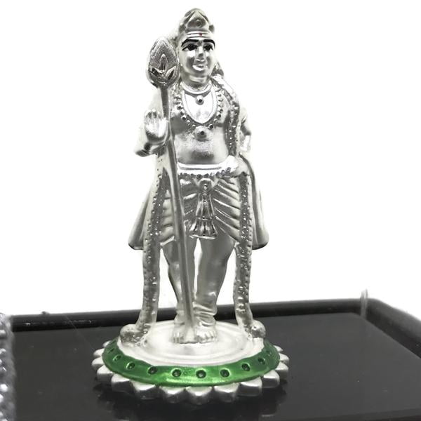 Argent Pur 999 Lord Murugan / Idole Karthik / Statue / Murti